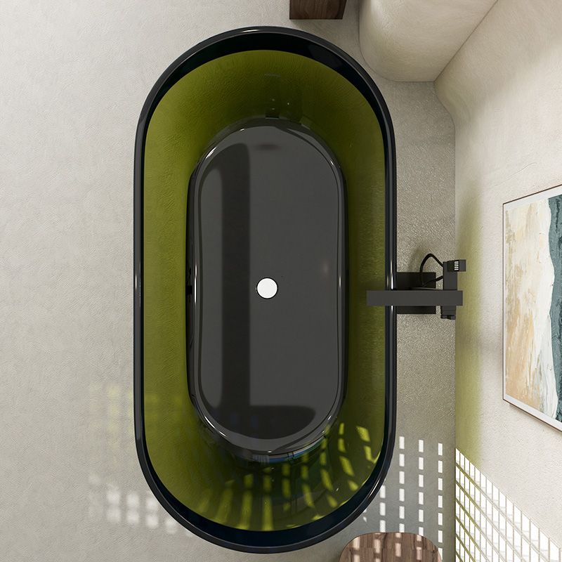 Oval Soaking Bathtub Freestanding Antique Finish Modern Bath Tub