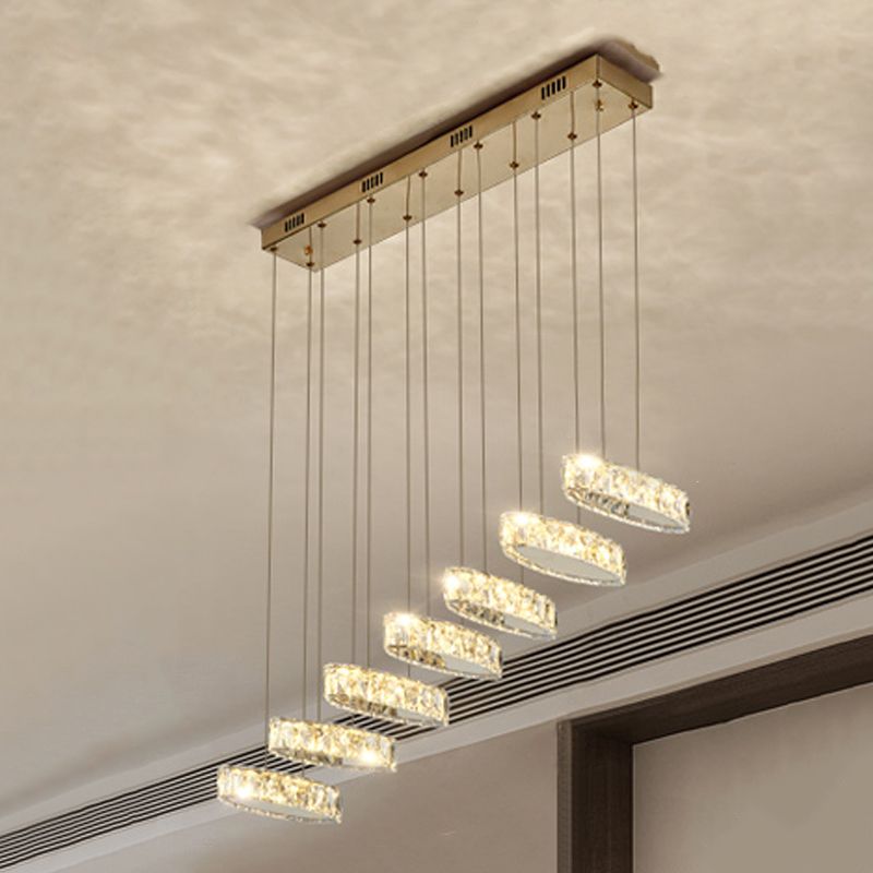 Contemporary Pendant Lights Linear Hanging Fixtures Crystal for Kitchen Island