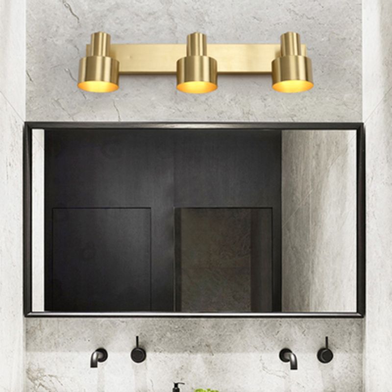 Mid-Century Luxury Style Cylinder Wall Mounted Vanity Lights Metal Vanity Lighting Fixtures for Bathroom