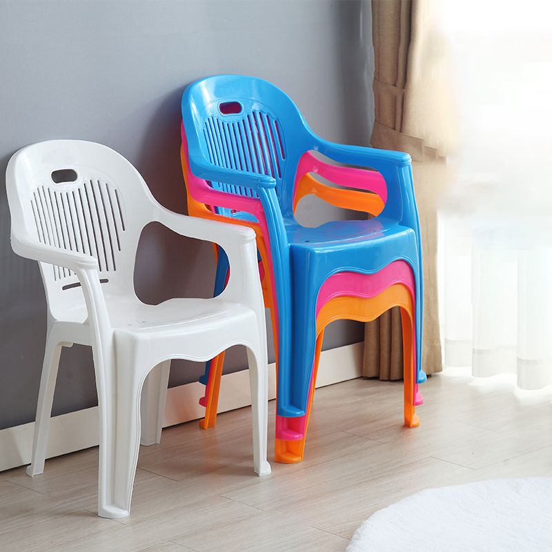 Modern Plastic Dining Room Chair Stacking Dining Arm Chair for Restaurant