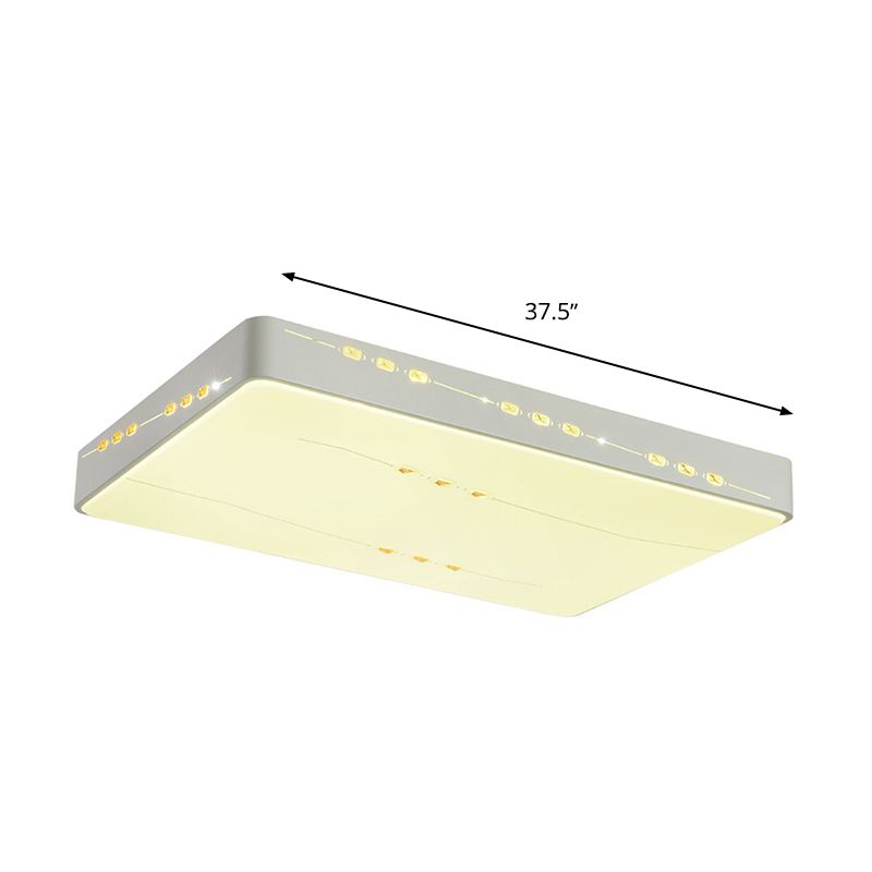 Luz LED empotrada de estilo Simple, iluminación de techo blanca rectangular/cuadrada/redonda con detalles de cristal, 18,5 "/19,5"/31 "de ancho