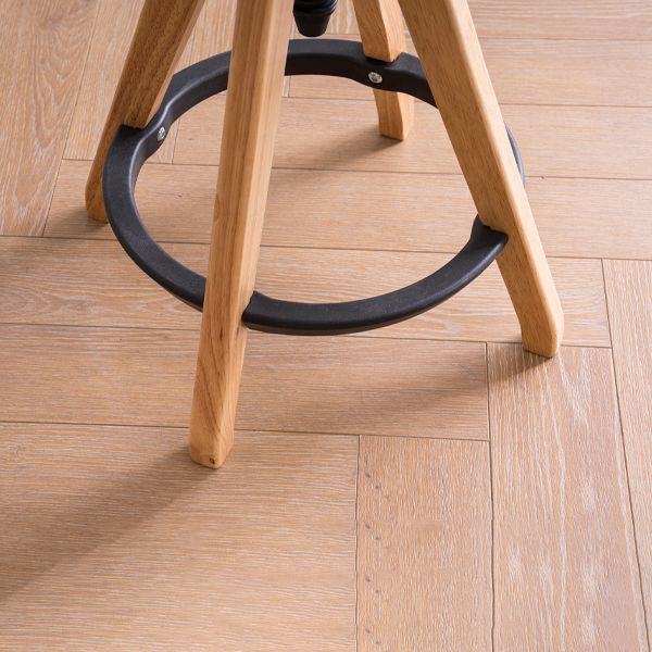 Contemporary Adjustable Height Bar Stool Rubberwood Solid Wood Bar Stool