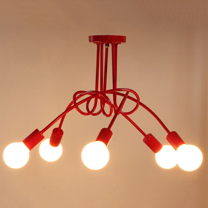 Industrial Ceiling Light Colorful Flush Mount Light Fixture for Sitting Room
