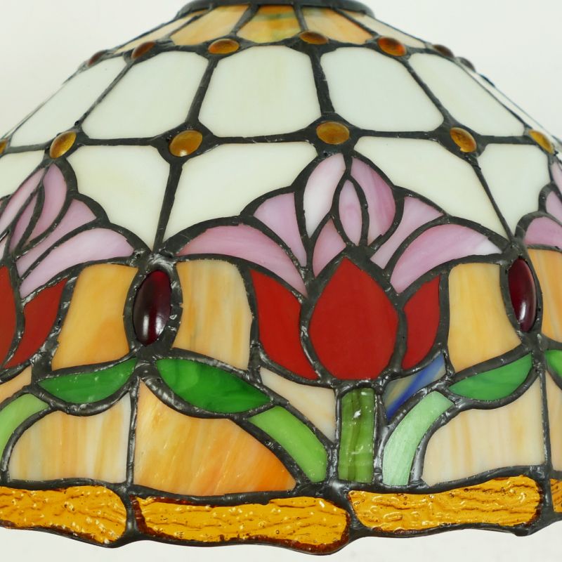 1-Light Hemisphere Pendant Light Tiffany Hand Rolled Art Glass Hanging Light Fixture