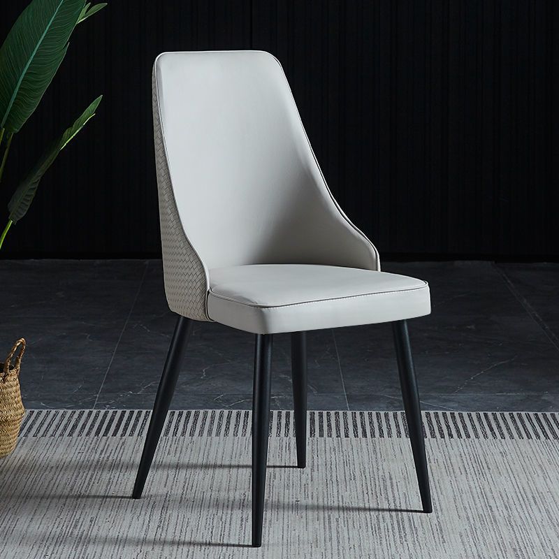 Dining Room Upholstered Chair Industrial Faux Leather Parsons Chair