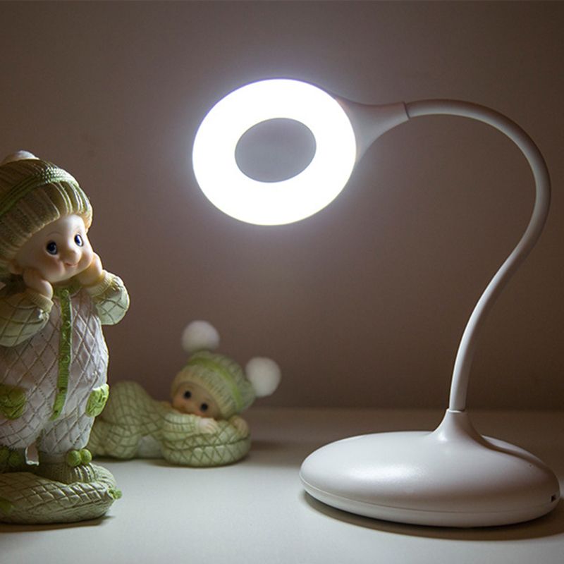 Braun/Weißer Kreis Schatten Verstellbarer Tisch Licht zeitgenössische LED -Schreibtischlampe für das Studium