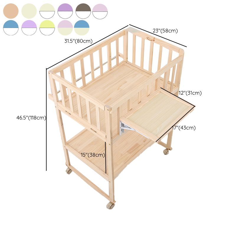 Solid Wood Baby Changing Table Flat Top with Storage Shelf for 0-1 Years Old
