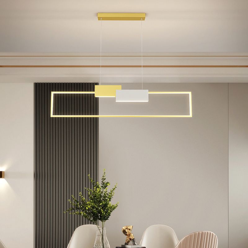 Zeitgenössischer Stil Rechteck Form Island Beleuchtung Ideen Metal Island Anhänger