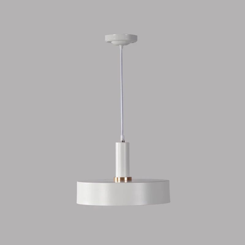 Round Bedroom Drop Lamp Metallic 1-Head Contemporary Hanging Ceiling Light