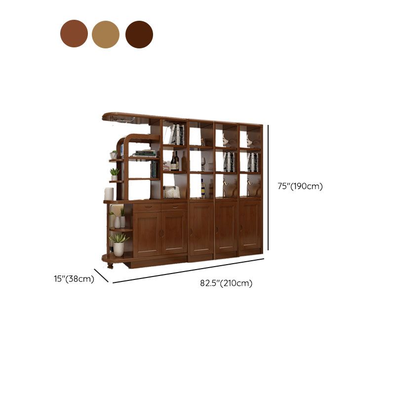 Contemporary 2-drawer Solid Wood 74.8" Tall Accent Cabinet with Doors