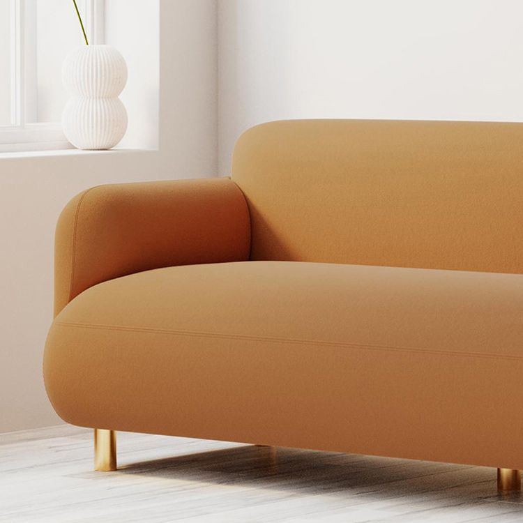 Contemporary Faux Leather Sofa with Square and Tight Back in Solid Wood