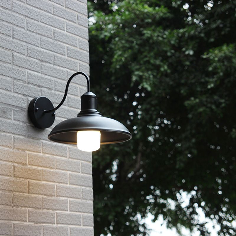 Gooseneck Metal Wall Sconce Lighting Industrial Outdoor Wall Mounted Light Fixture