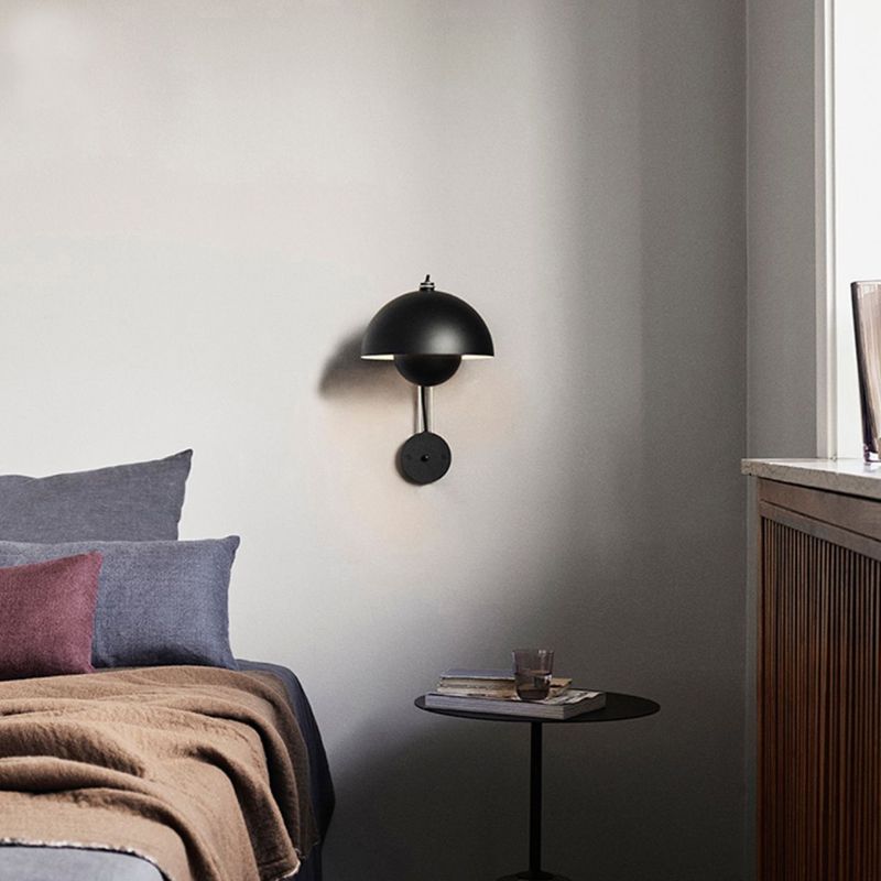 Modern Style Dome Wall Light Sconces Metal 1 Light Wall Lighting