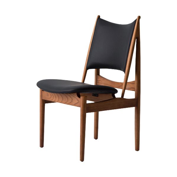 Contemporary Solid Wood and Faux Leather Armless Dining Chairs