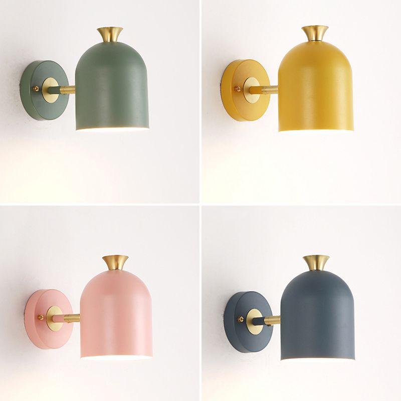 Schattierte Wand montierte Leuchte Nordic-Stil Metall Schlafzimmer Wandleuchte Beleuchtung