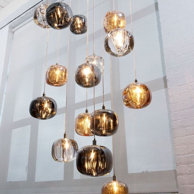 Funzionamento a sospensione in vetro a sospensione in vetro a sospensione a 1 luce Kit di luce a sospensione per sala da pranzo