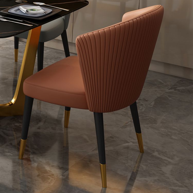 Silla auxiliar escandinava de interior tapizada con respaldo de madera para comedor (juego de 2)