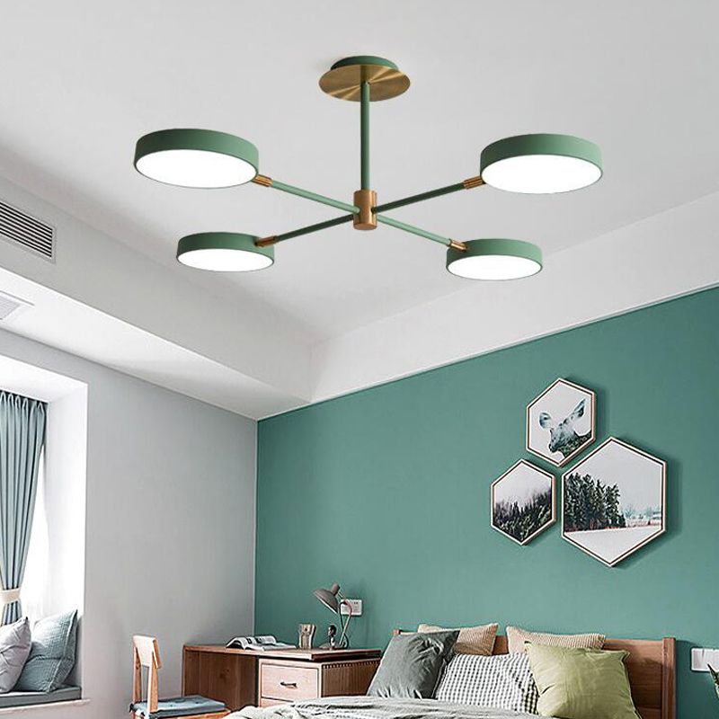 Branche de métal rotatif lampe à suspension de lampe à LED LED avec une teinte acrylique ronde