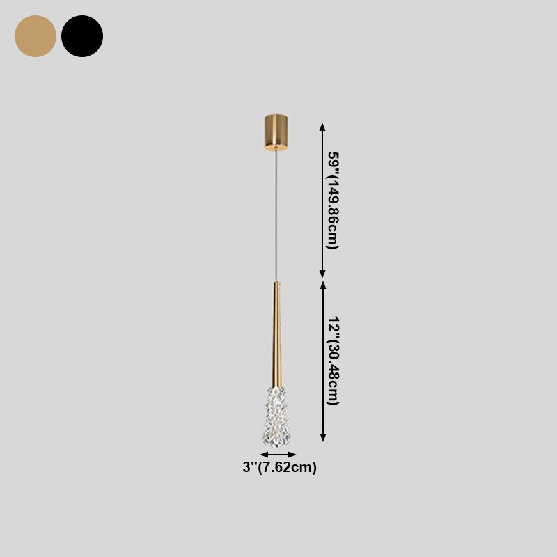 Luminaire pendentif ménage suspendu moderne avec nuance de cristal pour salle de dessin