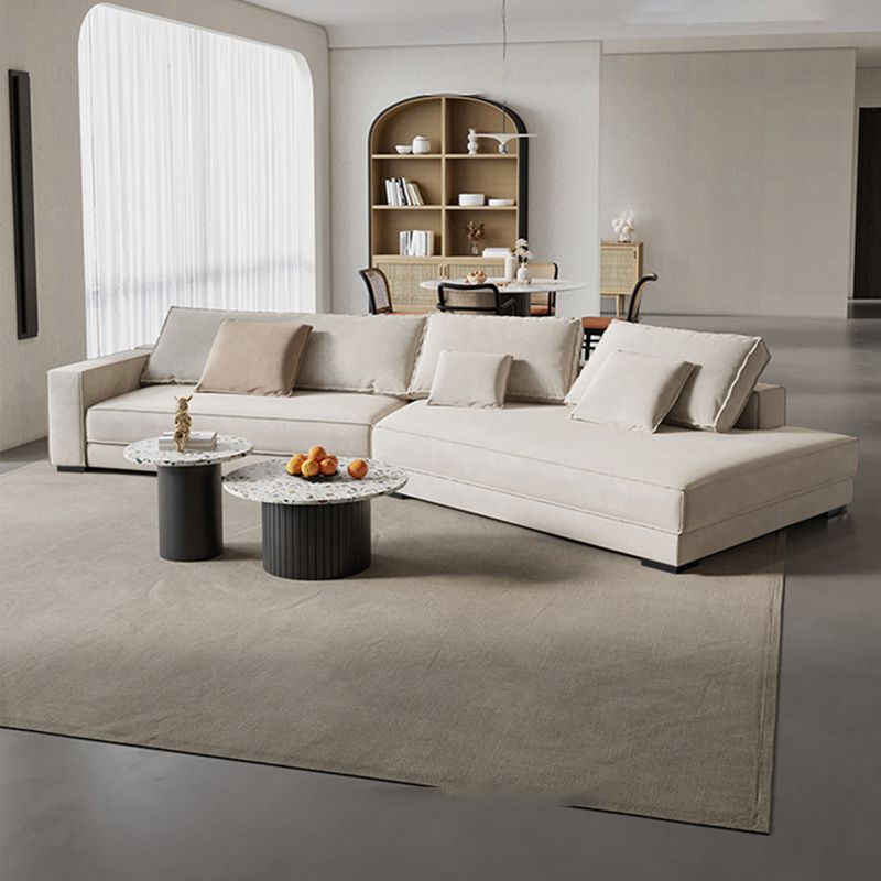 Contemporary Glam Sloped Arm Sofa with Pillows Genuine Leather Sofa in Gray