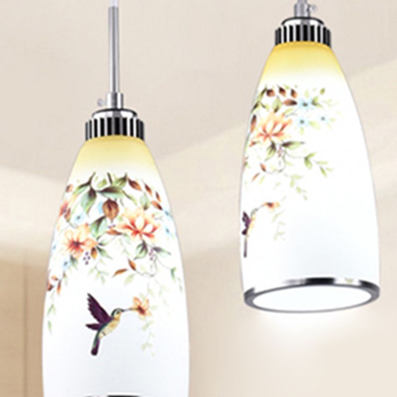 Minimaliste 3 lumières Pendante Bell Glass Shade Suspension Lampe pour salle à manger