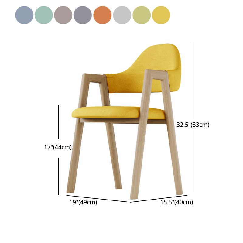 Chambre à coucher moderne chaise du bras arrière tissu mate mateuse chaise à manger