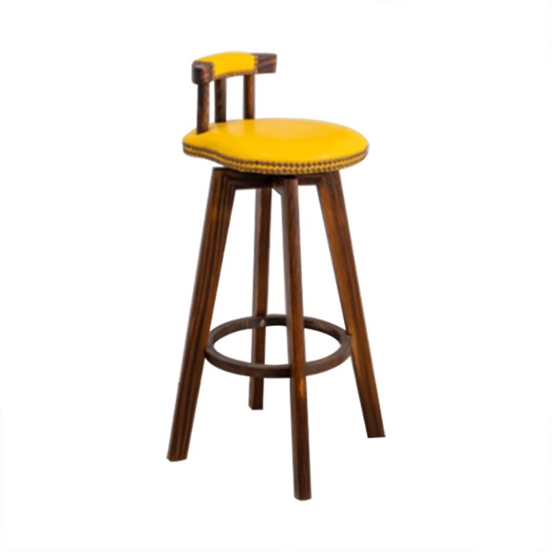 Taburete de bar sin brazos con respaldo moderno, taburete de bar para el hogar, de madera, con cojín y Pedal