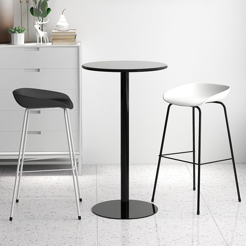 Contemporary Bar-stool Plastic Counter Bar Stool with Metal Legs for Kitchen
