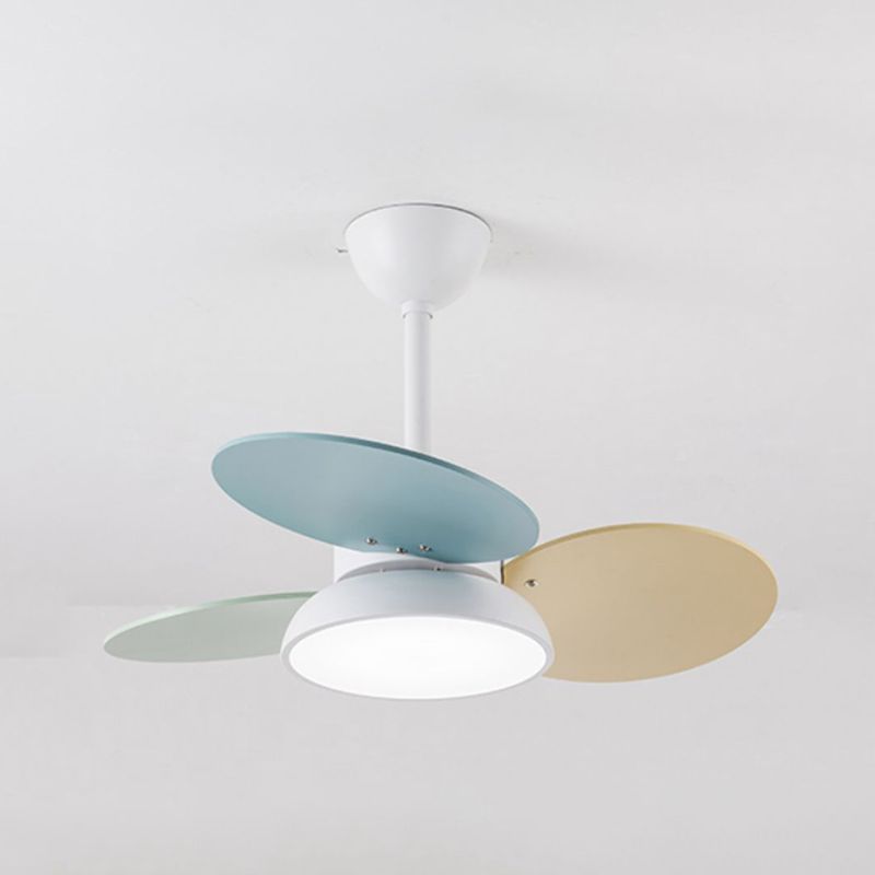Lámpara de ventilador de techo estilo nórdico led metal techo de techo de montura de montaje para niños dormitorio
