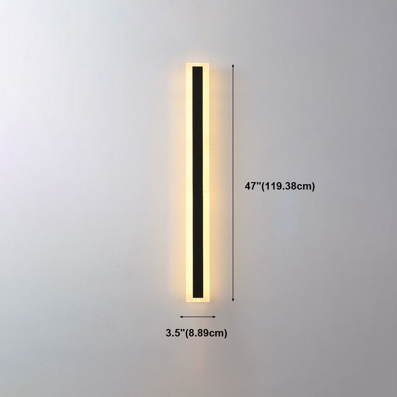 Metall Linearer Schatten Wandleuchten Moderner Stil ein leichtem Lichtmontage Licht in Schwarz