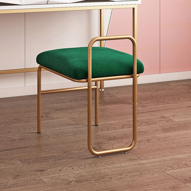 Silla de comedor de metal de estilo nórdico, silla de comedor individual sin brazos de terciopelo para uso doméstico
