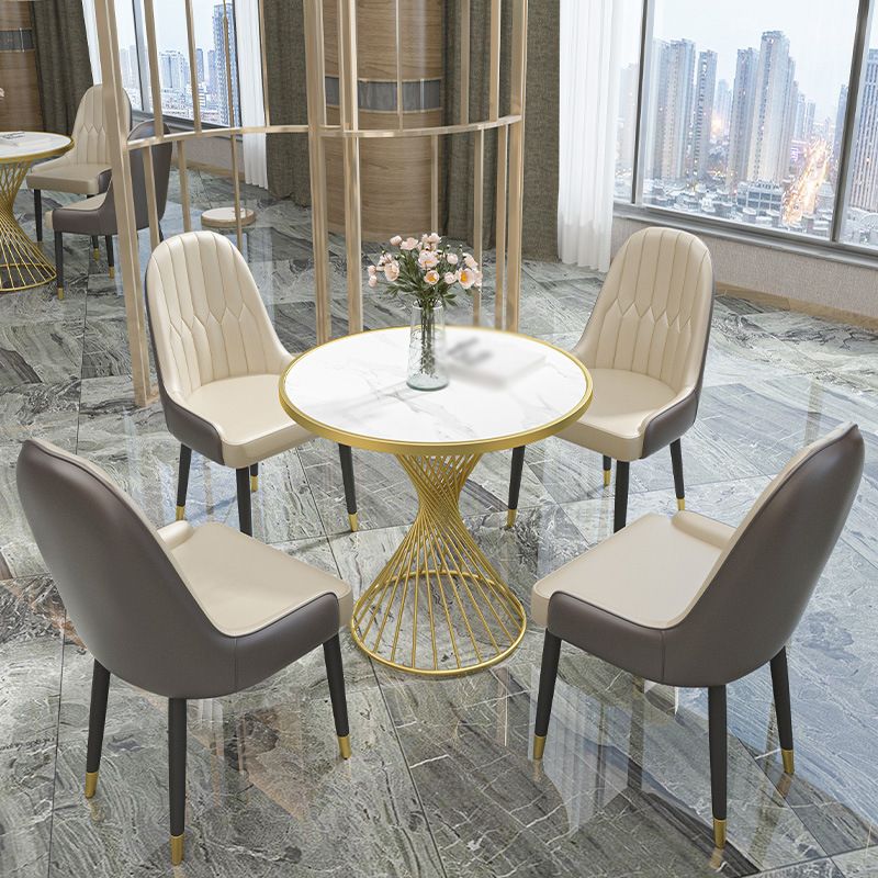 Glam Style 1/3/4/5 Pieces Dining Set Sintered Stone Dining Table Set