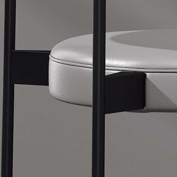 Silla lateral escandinava casera Silla tapizada del comedor con respaldo abierto de metal
