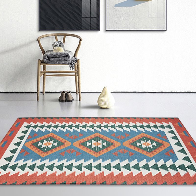 Uniek tribaal gestreepte patroon Tapsel veelkleurig zuidwestelijk tapijt katoen wasbaar niet-slip huisdiervriendelijk tapijt voor woonkamer