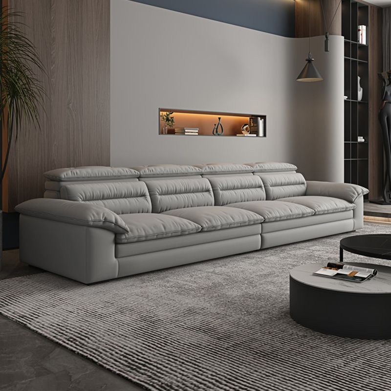 Farmhouse Pillow Top Arm Sofa Gray Down Fill Cushions Seating