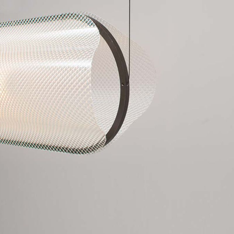 Acrylic Pipe Shaped Hanging Lamp Creative Minimalist Clear LED Island Light Fixture