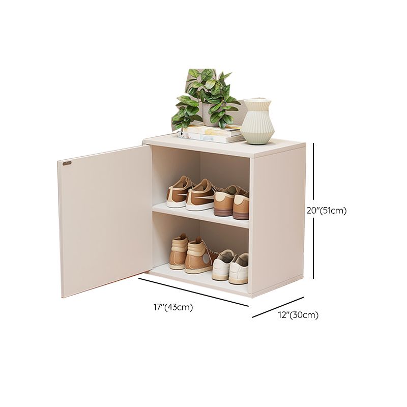 Minimalistic Rectangle Storage Cabinet with Wooden Knobs Doors