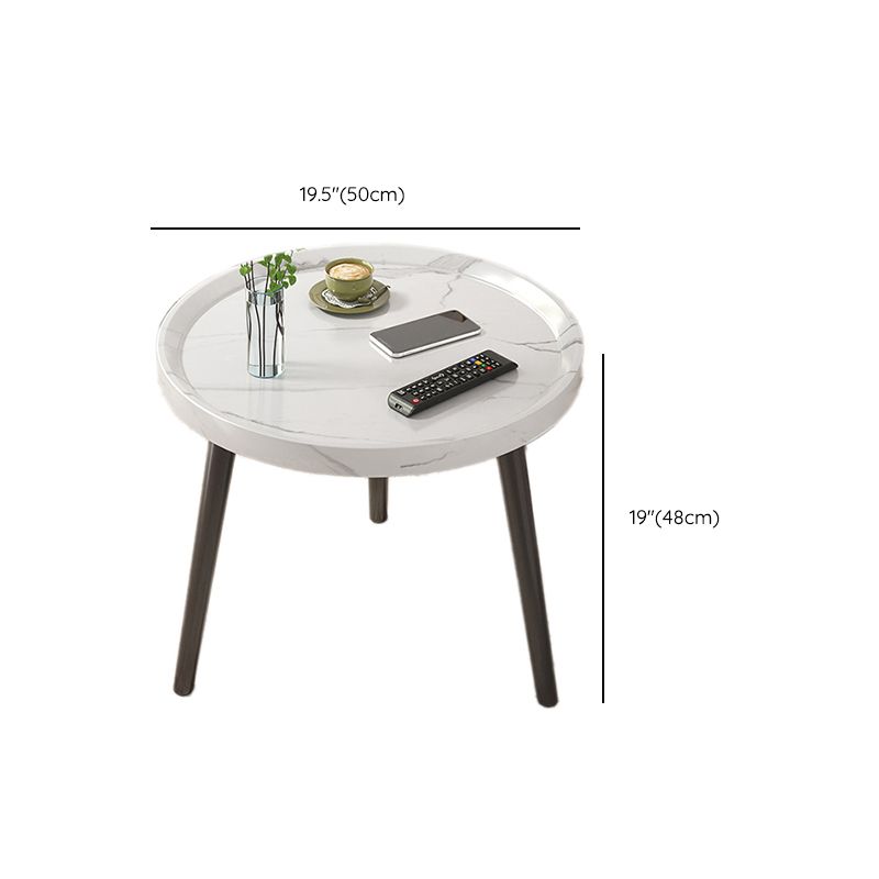 Wood Cocktail Table 3 Legs Modern Single Coffee Table with Shelf