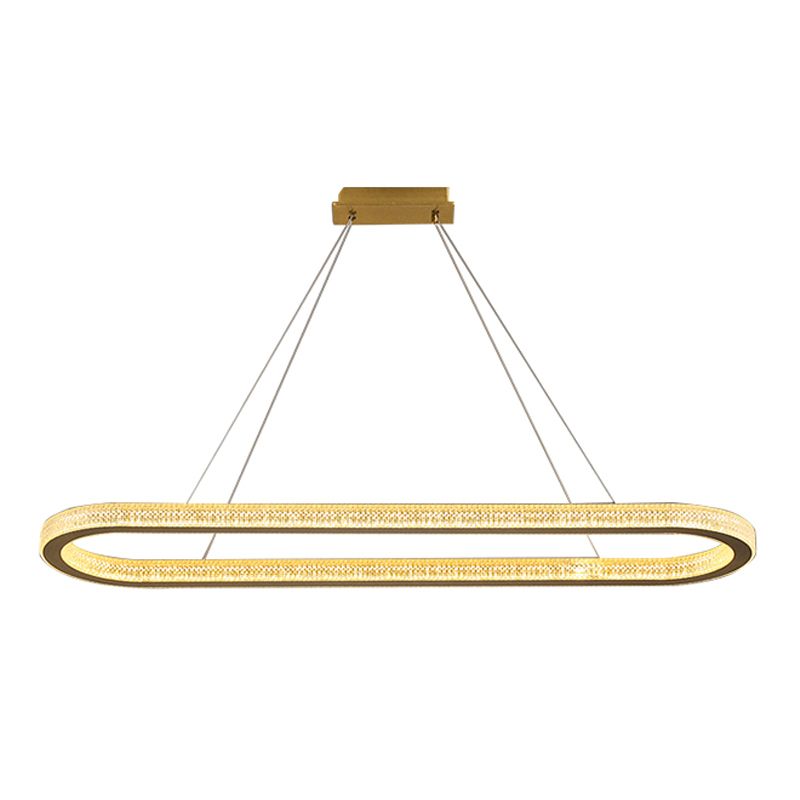 Modern Style Oval Pendant Light Metal 1 Light Pendant Light Fixture