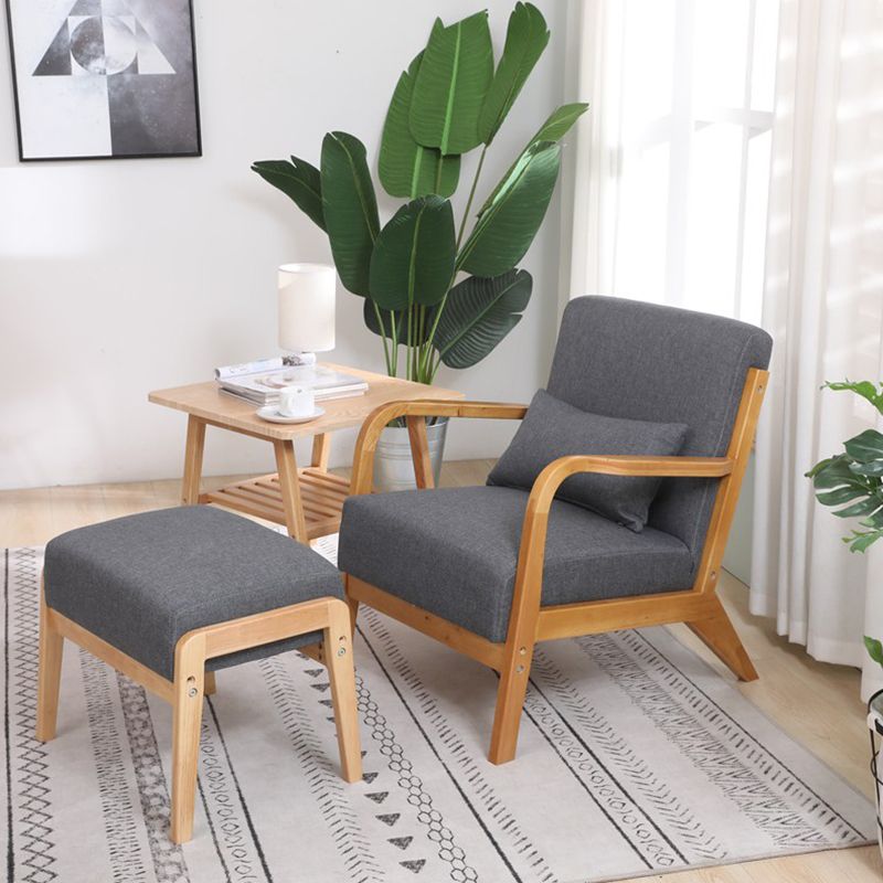 Scandinavian Basic Four Leg Armchair Solid Wood Living Room Armchair