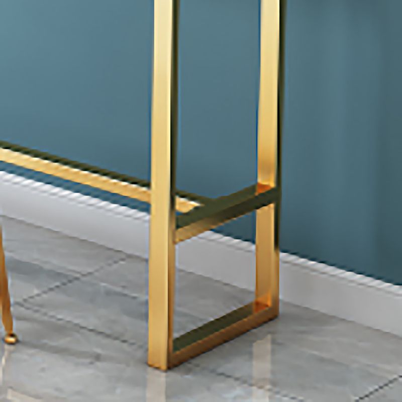 Glam Pub Table Stone Top Rectangle Bar Table for Indoor and Breakroom