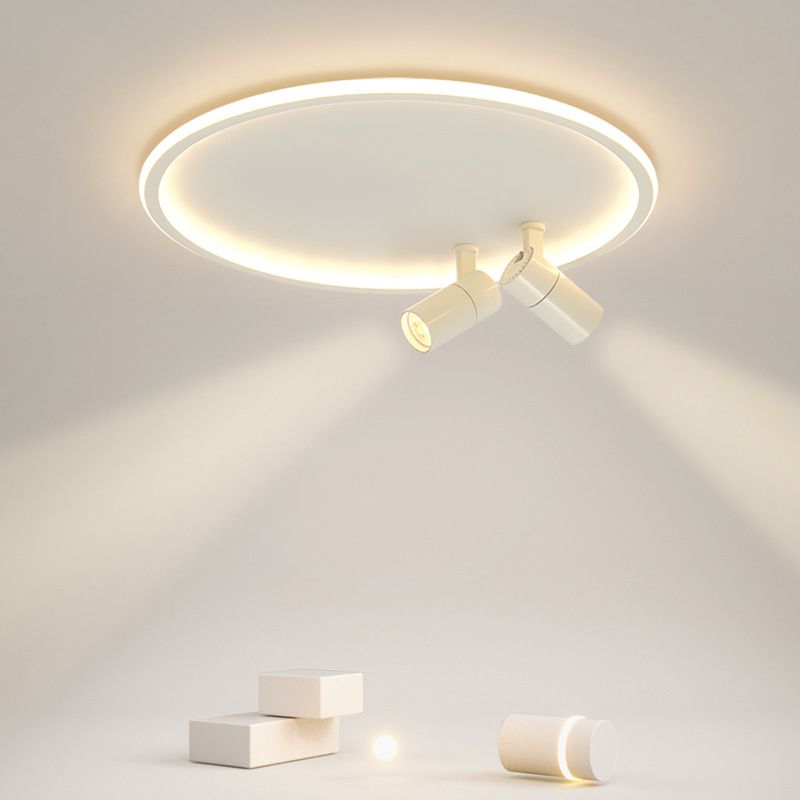Circular LED Flush Mount Light Nordic Acrylic Study Room Ceiling Fixture with Spotlight