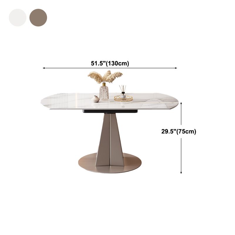 Simplicity Style Round Dining Table Stone Drop-Leaf Home Furniture