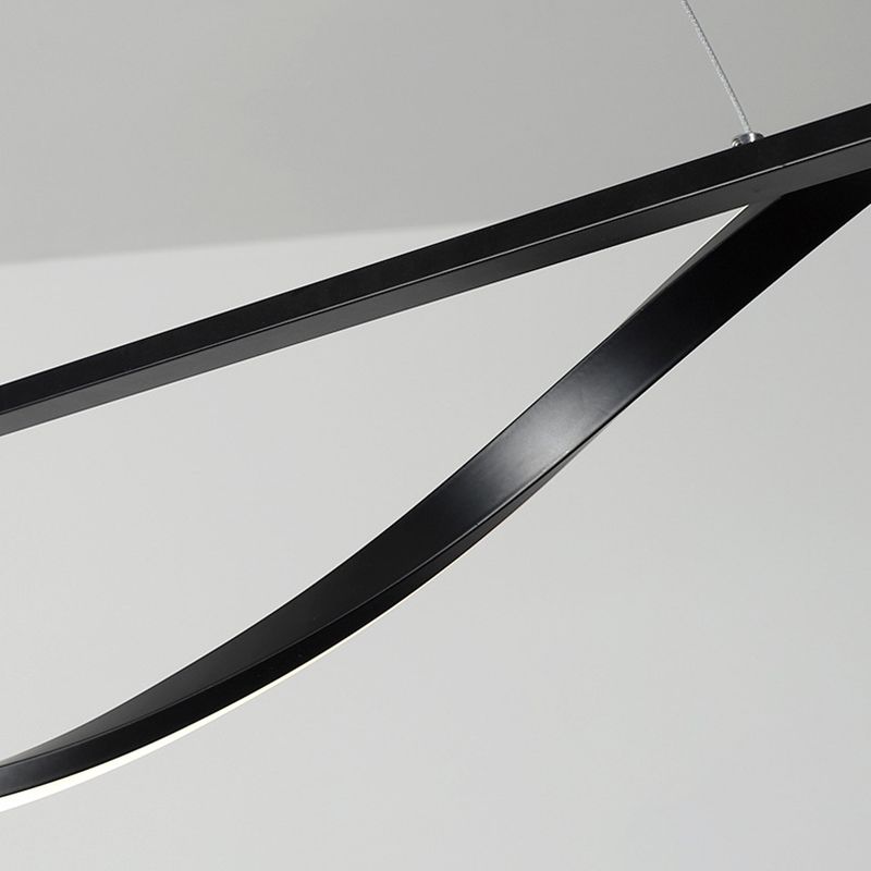 Lacquered Iron LED Island Light in Modern Concise Style Acrylic Linear Pendant Light for Dining Room