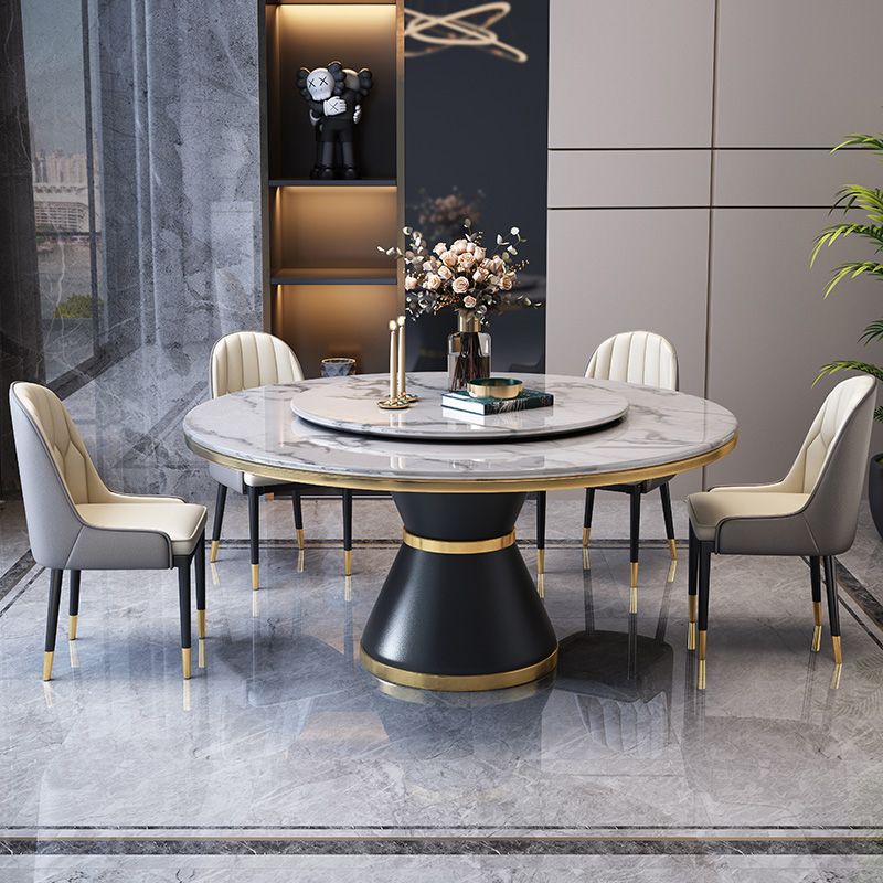 Contemporary Sintered Stone Top Dinette Set with Round Table Dining Room Set for Dining Room