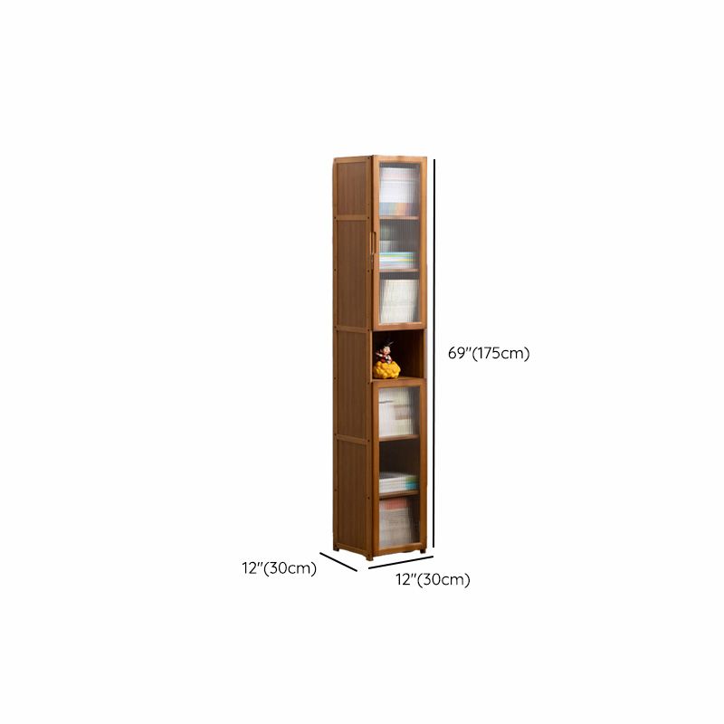 Contemporary Brown Accent Cabinet with Acrylic Doors Rectangle Cabinet