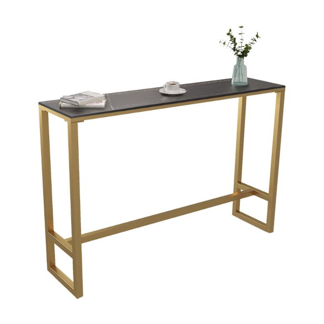 Indoor Stone and Steel Bar/Dinette Table Rectangle Industrial Trestle Bistro Bar Desk