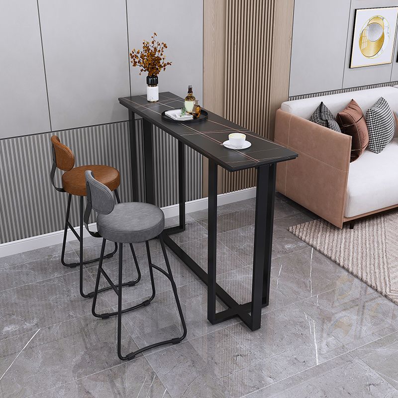 Modern Stone Bar Table Set 1/2/3 Pieces Rectangle Pub Dining Set