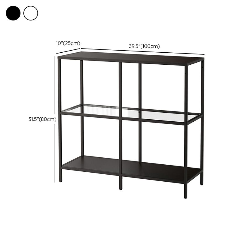 3-Shelf Contemporary Console Accent Table Antique Finish Console Sofa Table in Metal