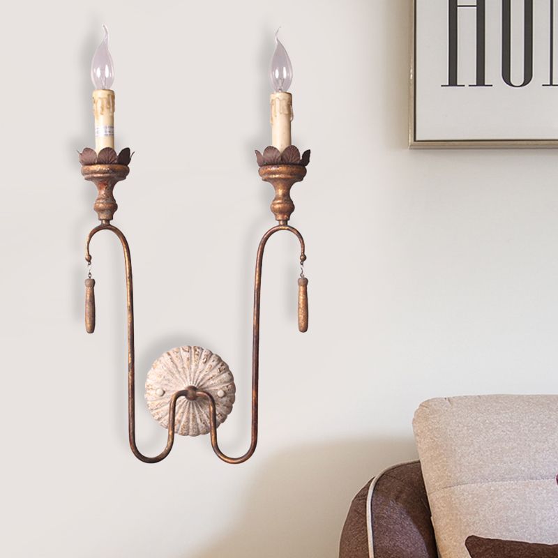 2/3 lichten metalen wandlamp vintage stijl roest blootgestelde lamp indoor sconce verlichte armatuur